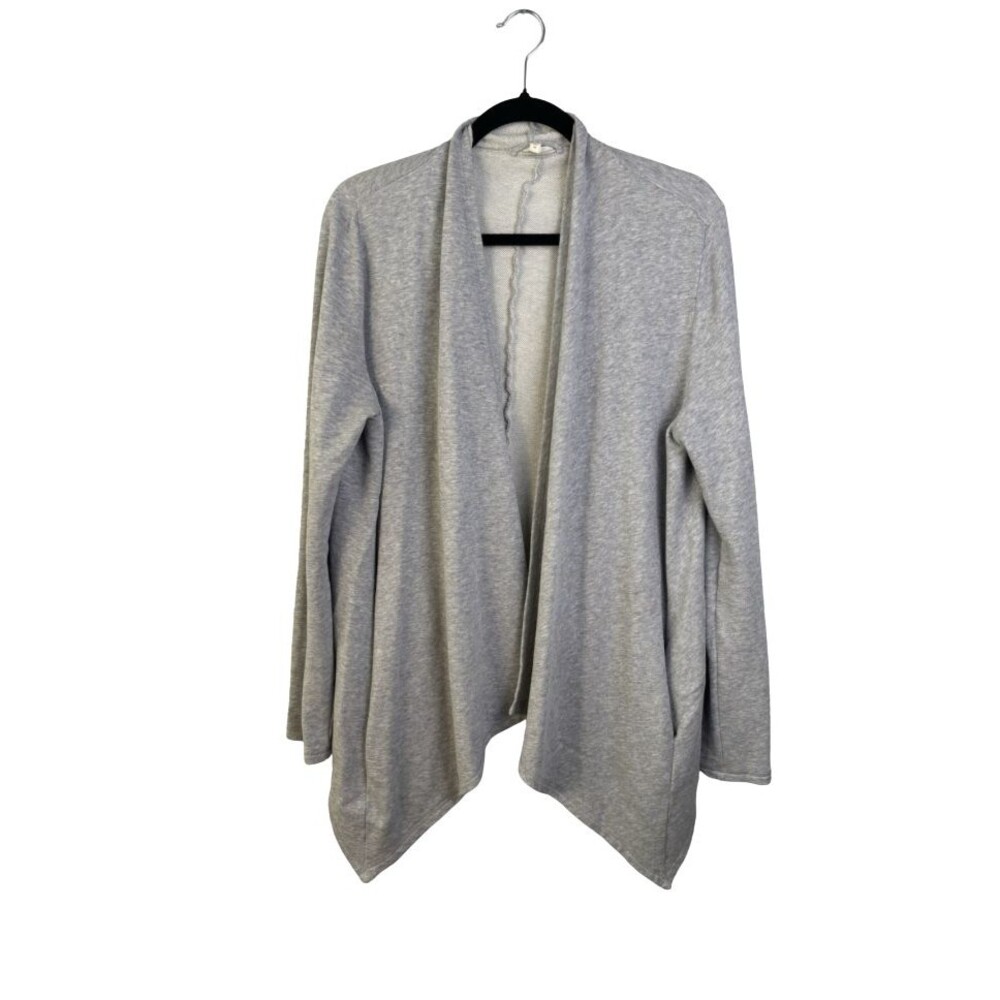 Eileen Fisher Size M 100% Organic Cotton Gray Open Lounge Relaxed Sweater - EUC